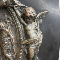 Bénitier En Bronze Argenté Représentant Le Baptême De Jésus.19ème siècle