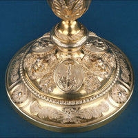 Calice Baroque Ancien Et Patène En Argent Doré 1836