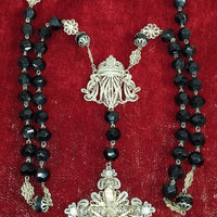ANCIEN ROSAIRE D'ÉLISABETH. FILIGRANE EN ARGENT ET CRISTAL. XXE SIÈCLE