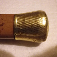 Canne ancienne pommeau or 18k poinçon tête d'aigle