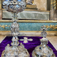 Ciboire en argent, modèle cathédrale