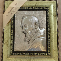 Image sacrée de Padre Pio en argent 925, pièce authentique