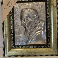 Image sacrée de Padre Pio en argent 925, pièce authentique