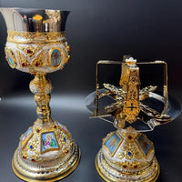 Ensemble de calices liturgiques fabriqués à la main