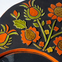 Miroir mural vintage retable en céramique émaillée