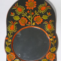Miroir mural vintage retable en céramique émaillée