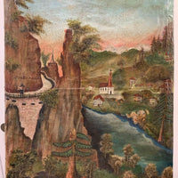 Peinture à l'huile ancienne d'époque Route d'Amden