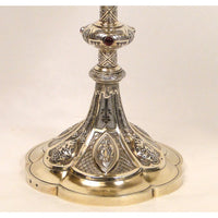 Calice en argent massif vermeil et rubis, 19e