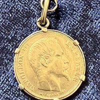 Pièce napoléon III en or montée