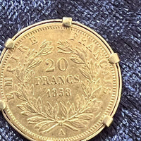 Pièce napoléon III en or montée