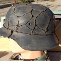 Casque Allemand modèle 42, camouflé grillagé, Allemagne WW.2