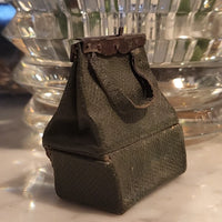 Rare et ancien sac de voyage en cuir de poupée Bleuette Jumeau Bru 1900 HT
