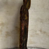Tableau Ancien Portrait Vierge Marie en Prière Peinture Religieuse Icône Bois