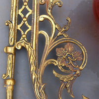 Magnifique paire de lampes , 2 x 2 toupies de piano a petrole tube verre émaillé
