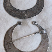 Ancienne paire de fibules berbère argent massif poinçons