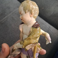 Ancien Sujet Sculpture Ange Statue Porcelaine Meissen Germany 18ème 19ème