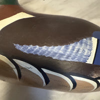 Canard mandarin en bois massif sculpté, leurre vintage du capitaine harry jobes