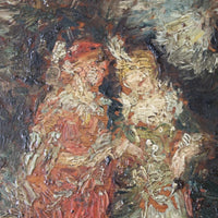 Tableau hsp elégantes avec chien adolphe monticelli (1824-1886) ecole française