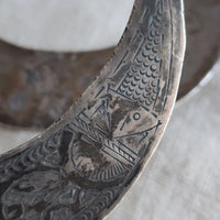 Ancienne paire de fibules berbère argent massif poinçons
