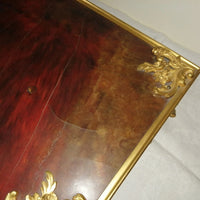 Coffret de table placage écailles style Louis XV Signé Rischmann Pau