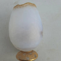 Rare Ancien Petit Vase Daum Nancy Gardeuse D Oies Verre Givré. Bordé D Or.