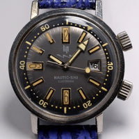 MONTRE ANCIENNE LIP NAUTIC SKI COMPRESSOR R184 1967 FRENCH STAINLESS STEEL WATCH