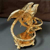 Saleron en métal doré à l’or 24 carats par maison christofle aigle