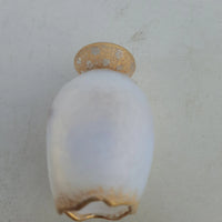 Rare Ancien Petit Vase Daum Nancy Gardeuse D Oies Verre Givré. Bordé D Or.