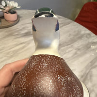 Canard mandarin en bois massif sculpté, leurre vintage du capitaine harry jobes