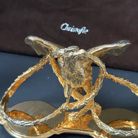 Saleron en métal doré à l’or 24 carats par maison christofle aigle