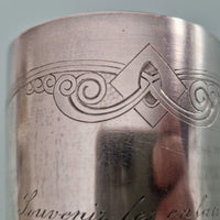Superbe Timbale Russe Argent Massif 121 Gr Vermeil