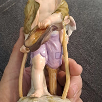 Ancien Sujet Sculpture Ange Statue Porcelaine Meissen Germany 18ème 19ème