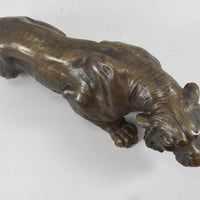 Statuette en bronze tigre rampant