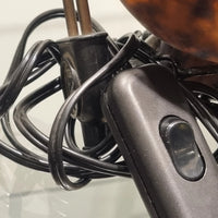 Lampe veilleuse en fer forgé et pâte de verre signé degué