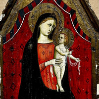 Tableau Ancien Vierge à l’Enfant Jésus Peinture Religieuse Retable Renaissance