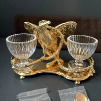 Saleron en métal doré à l’or 24 carats par maison christofle aigle