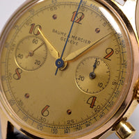 MONTRE CHRONOGRAPHE SUISSE BAUME & MERCIER GENEVE 1960 VINTAGE WATCH