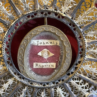 Rarissime monstrance reliquaire de Saint Jean Baptiste en forme d'ostensoir