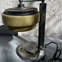 Lampe de bureau verre opalin métal chromé années 40