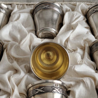 Ancien Coffret Verres à Liqueur Argent Massif Poinçon Minerve XIXe