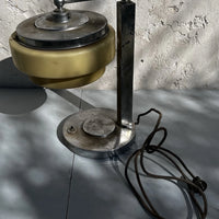 Lampe de bureau verre opalin métal chromé années 40