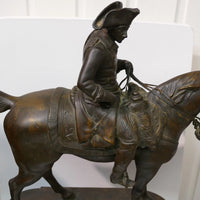 Sculpture ancienne en bronze de Rudolf Kaesbach (1873-1955). Napoléon à cheval