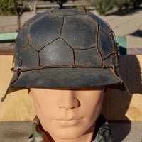 Casque Allemand modèle 42, camouflé grillagé, Allemagne WW.2