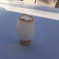 Rare Ancien Petit Vase Daum Nancy Gardeuse D Oies Verre Givré. Bordé D Or.
