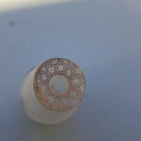 Rare Ancien Petit Vase Daum Nancy Gardeuse D Oies Verre Givré. Bordé D Or.