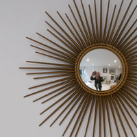 MIROIR OEIL SORCIERE VINTAGE SIGNE CHATY VALLAURIS POILLERAT SUNBURST MIRROR XX