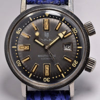 MONTRE ANCIENNE LIP NAUTIC SKI COMPRESSOR R184 1967 FRENCH STAINLESS STEEL WATCH