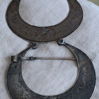 Ancienne paire de fibules berbère argent massif poinçons