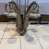 Lustre en bronze nickelé , travail français des années 1930.