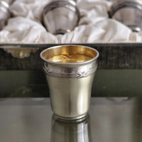 Ancien Coffret Verres à Liqueur Argent Massif Poinçon Minerve XIXe